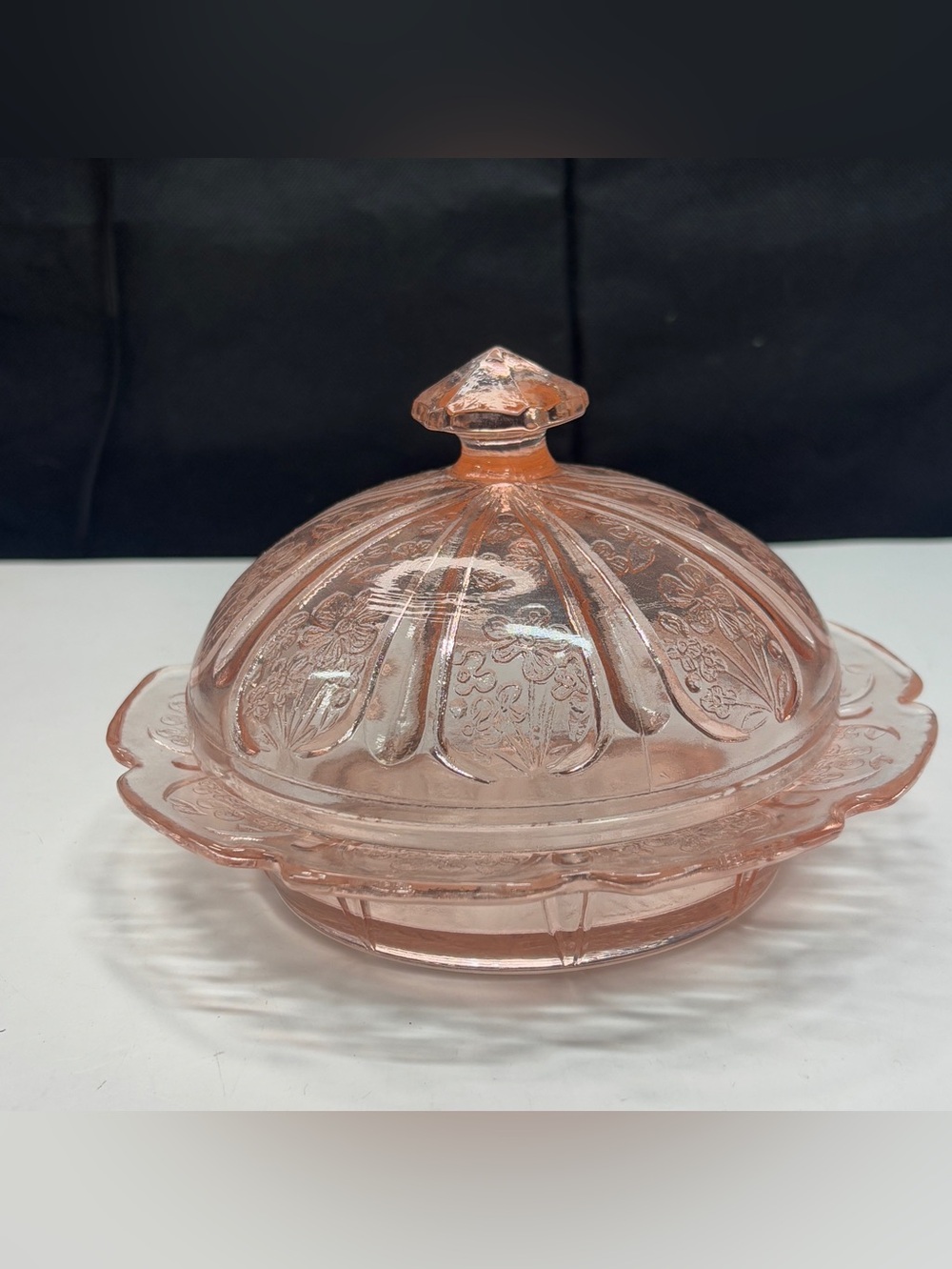 Jeannette Pink Cherry Blossom Butter Dish With Lid